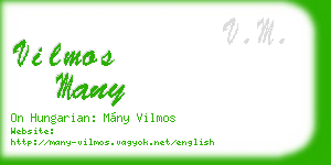 vilmos many business card